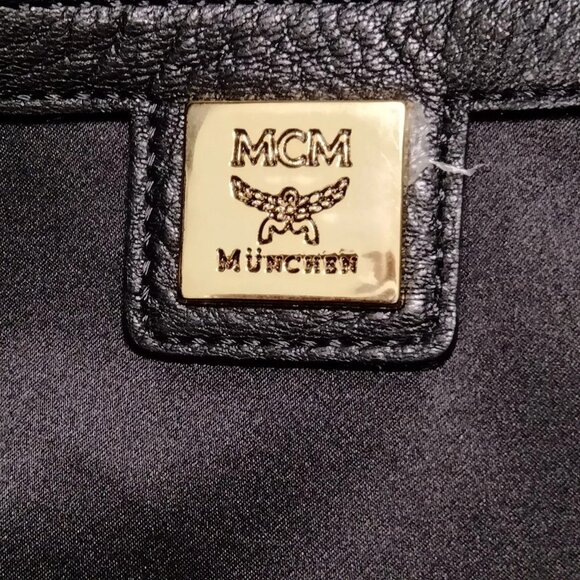 (L5) Authentic MCM Backpack Bag Black PVC Luxury Vintage Designer Handbag main image 8